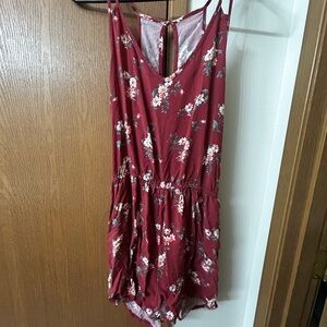 Abercrombie & Fitch Red Floral Romper